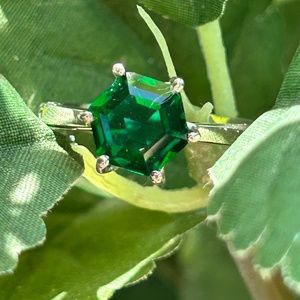 2 ct tw round Lab created solitaire ring set in sterling silver